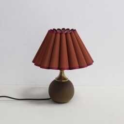 Duzy Handmade Brown Sorrel Fabric & Ceramic Base Table Lamp-54# - thumbnail 1