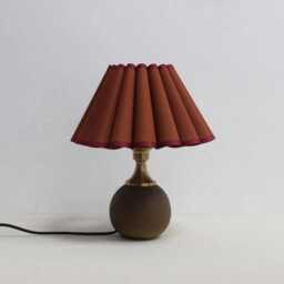 Duzy Handmade Brown Sorrel Fabric & Ceramic Base Table Lamp-54# - thumbnail 2
