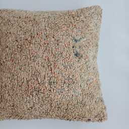 Moroccan Wool Cushion Cover, Handmade Berber Pillow, Multicoloured Vintage Rug Cushion, Tribal Throw 20''x20''/52x52 cm - thumbnail 2