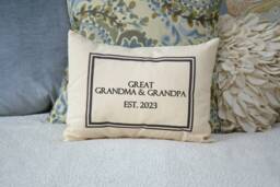 Personalized Pillow, Great Grandparent Christmas, Announcement, Pregnancy Reveal, Baby Announcement Grandparents - thumbnail 1