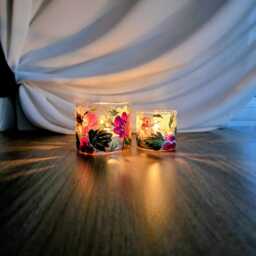 Hand Painted Christmas Tea Light Holder, Set Of Two - thumbnail 3