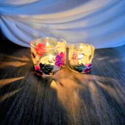 Hand Painted Christmas Tea Light Holder, Set Of Two - thumbnail 2