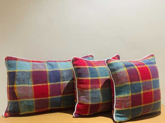 Vintage Berber Wool Pillow, Handmade Moroccan Boho Rug Pillow - image 1