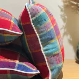 Vintage Berber Wool Pillow, Handmade Moroccan Boho Rug Pillow - thumbnail 4