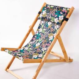 New Hardwood Garden Deck Chair Beach Wooden Deckchairs With Pillow - thumbnail 2