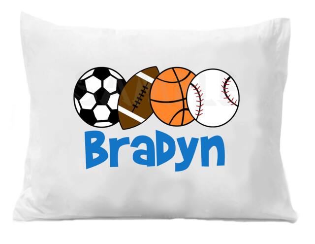 Personalized Sports Pillow Case Soccer, Football, Basketball, Baseball - image 1