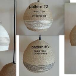 Natural Burlap Rope Pendant Light, Farmhouse Style - 10/12'' - thumbnail 2