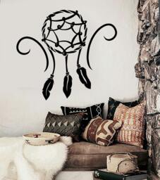 Wall Vinyl Decal Bedroom Decor Dream Catcher Dreamcatcher Lakota Snare Modern Ethnic Home - #1078Dz - thumbnail 1