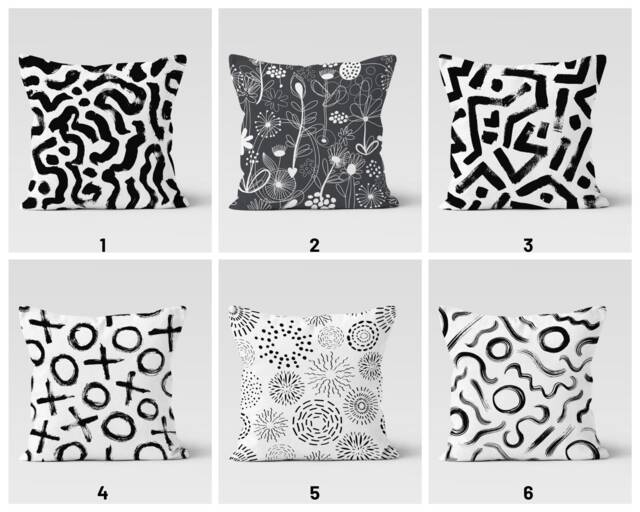 Abstract Geometric Cushion Cover/Abstract Decorative Black White Housewarming Pattern Garden, Home Decoration Pillow - image 1