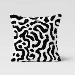 Abstract Geometric Cushion Cover/Abstract Decorative Black White Housewarming Pattern Garden, Home Decoration Pillow - thumbnail 2