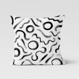 Abstract Geometric Cushion Cover/Abstract Decorative Black White Housewarming Pattern Garden, Home Decoration Pillow - thumbnail 4