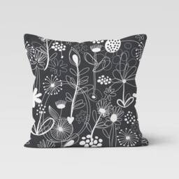 Abstract Geometric Cushion Cover/Abstract Decorative Black White Housewarming Pattern Garden, Home Decoration Pillow - thumbnail 3