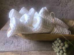Bath Waffle White Linen Hand Towels in Set Of 2, 4 & 6/Small Spa Towel/Soft Fluffy Towels/Bathroom Accessories/ - thumbnail 1