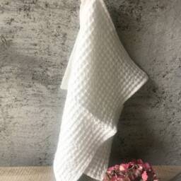 Bath Waffle White Linen Hand Towels in Set Of 2, 4 & 6/Small Spa Towel/Soft Fluffy Towels/Bathroom Accessories/ - thumbnail 4