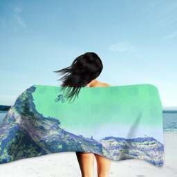 Red Bull Rampage Beach Towel Freeride Mountain Bike Art - thumbnail 2
