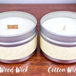 Black Raspberry Vanilla Soy Candle in 4Oz Tin - Sweet Fruity Food Scented For Kitchen Bathroom Or Gifting, Wood Cotton Wick - thumbnail 3