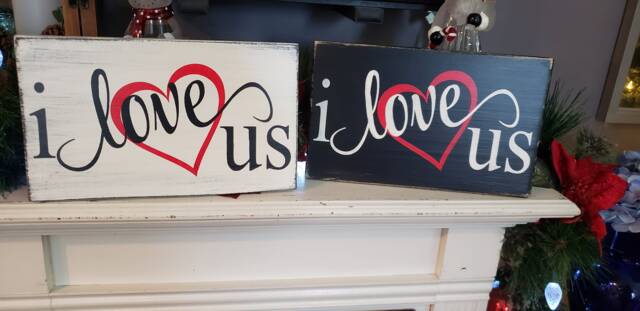 I Love Us Wood Sign Valentine's Day Decoration Wall Hanging Rustic Primitive Farmhouse Decor Gift Heart - image 1