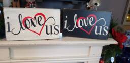 I Love Us Wood Sign Valentine's Day Decoration Wall Hanging Rustic Primitive Farmhouse Decor Gift Heart - thumbnail 1