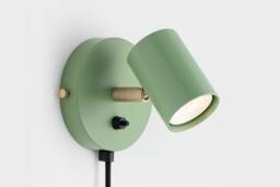 Lea Mid Century Modern Plug-In Wall Sconce Olive Green With Shades Flush Mount Vanity Light Bedside Lamp Retro Fixture