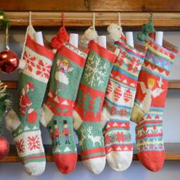Personalized Traditional Christmas Stocking - Hand Knit - thumbnail 3