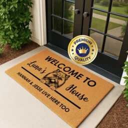 Custom Cat Porch Mat - Name & Breed Silhouette - thumbnail 1