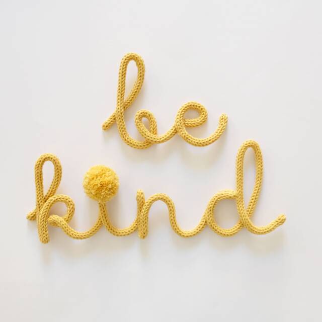 Be Kind Nursery Wall Art - Whimsical Tricotin Decor, Positive Kids Bedroom Accent, Handmade Baby Gift, Unique Shower Gift - image 1