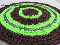 Lime Surprise Crocheted Circle Rag Rug, Eco Friendly, Washable, Bright Colors, Durable, Bath Mat, Durable, Bath Kitchen, Home Decor - thumbnail 1