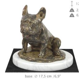French Bulldog Mum, Dog White Marble Base Statue, Limited Edition, Artdog. Made Of Cold Cast Bronze. Perfect Gift. Limited Edition - thumbnail 4
