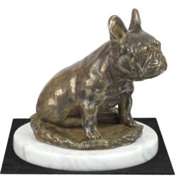 French Bulldog Mum, Dog White Marble Base Statue, Limited Edition, Artdog. Made Of Cold Cast Bronze. Perfect Gift. Limited Edition - thumbnail 3