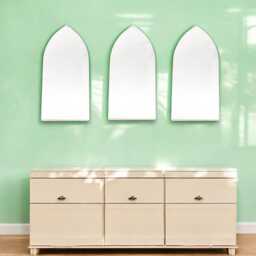 Gothic Arch Shaped Mirrors With White Backing & Hooks, Bespoke Shapes Made - thumbnail 2