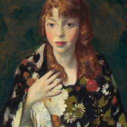 Dressing Gown Ii - Vintage Portrait Woman Boudoir Oil Painting Thrifted French Print Sizes 8x10 11x14 - thumbnail 3