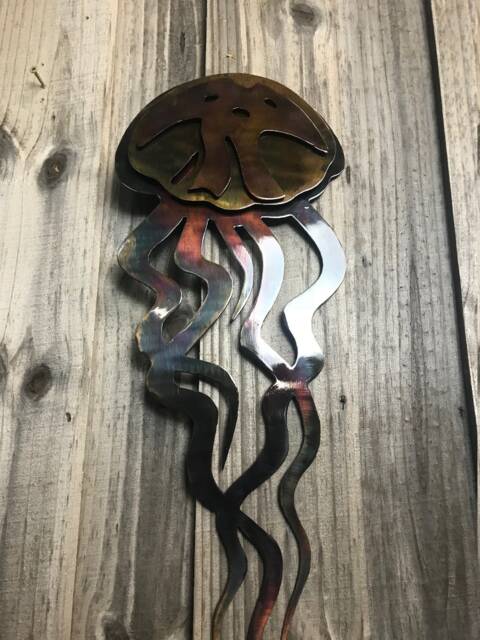 Jellyfish Metal Wall Art, Under The Sea, Sea Creatures, Life, Marine Life - image 1