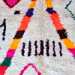 Custom Handmade Beni Ourain Rug - Authentic Hand-Knotted Moroccan Wool Berber, Colorful Rug - Area - thumbnail 3
