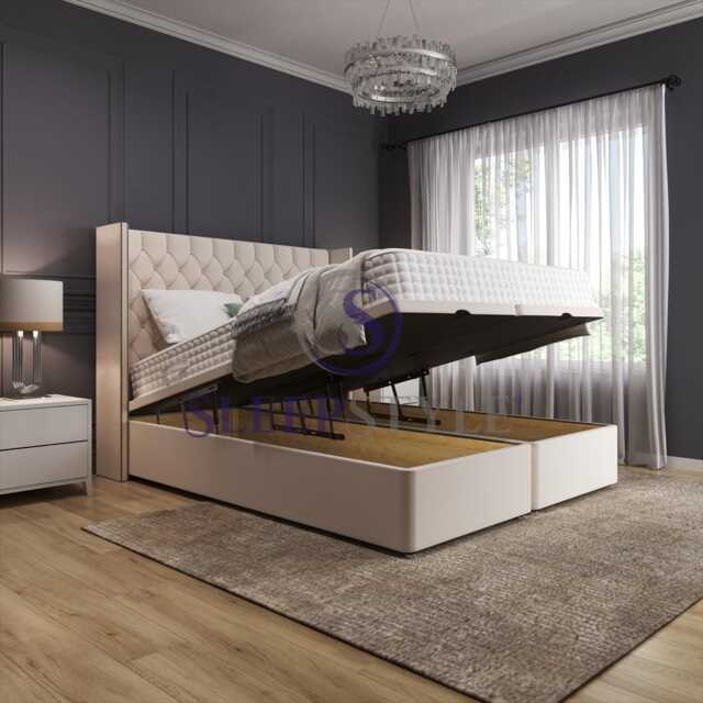 Olivia Winged Chesterfield Bed Frame - Available in All Sizes - image 1