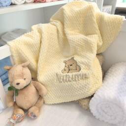 Personalised Winnie The Pooh Baby Blanket - Embroidered Newborn Gift - thumbnail 2