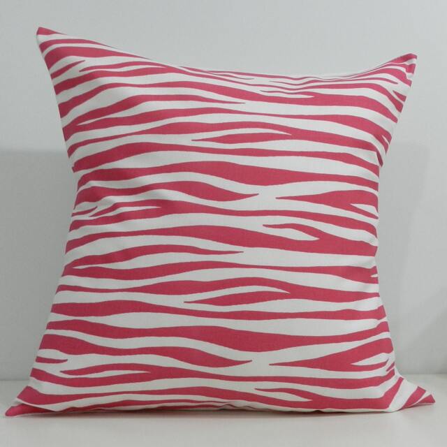 New 18x18 Inch Designer Handmade Pillow Cases. Pink & White Wave Pattern