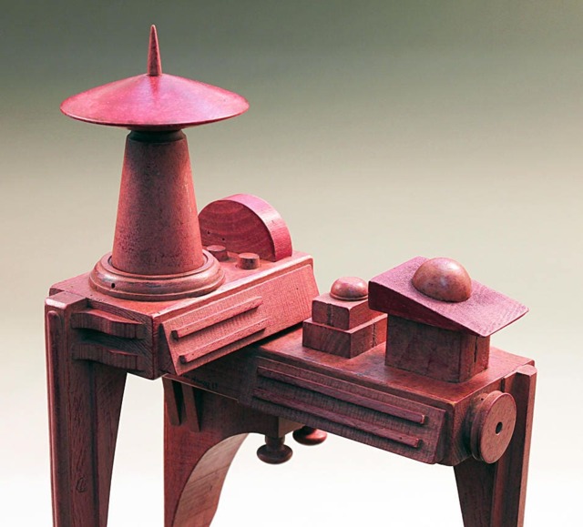 Abstract Wooden Sculpture Collectible Art Object By Tom Haney - image 1