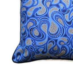 Robert Kaufman Psychedelia Cushion Cover Retro Blue Cotton Throw Pillow - thumbnail 2