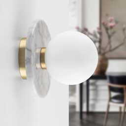 Marble Wall Light Sconce Mid Century Modern Gold Vanity Lighting