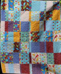 Sea Creature Kids Quilt Handmade Cotton Throw Blanket - 52W X 63L - thumbnail 1