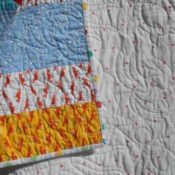 Sea Creature Kids Quilt Handmade Cotton Throw Blanket - 52W X 63L - thumbnail 3