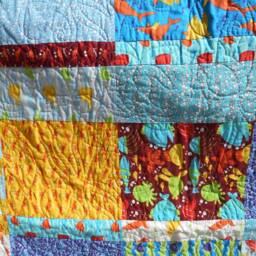 Sea Creature Kids Quilt Handmade Cotton Throw Blanket - 52W X 63L - thumbnail 2