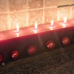 Custom Hand Poured Cranberry Red 24 Inch Long Candle With 6 Cotton Wicks - thumbnail 2