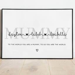 Personalised Family Wall Print - Home Decor Mother's Day Gift Father's Customised Name Prints Custom Art Gifts - thumbnail 3