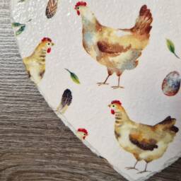 Decoupage Chicken Slate Heart Wall Hanging Farmhouse Decor - thumbnail 2