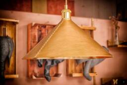 Leather Pendant Light, Kitchen Island Lighting, Gold Cone Dining Room Lighting Fixtures, Furniture & Lightning