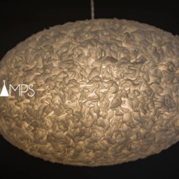 Tissue Paper Lamp, Pendant Light, Hanging Industrial Decorative, Eco Friendly, Romantic, White - thumbnail 3