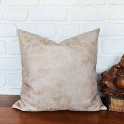 Faux Leather Lumbar Look Pillow Cover - Rustic Vintage Style, Farmhouse Style , Xl Sizes - thumbnail 4
