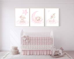 Lamb Nursery Print Sheep, Moon & Cloud Wall Art - thumbnail 1