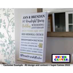 50Th Golden Wedding Anniversary Personalised Couple Wall Art Framed Canvas Print Wife Husband Parents Grandparents Friend Mum Dad Gift - thumbnail 4